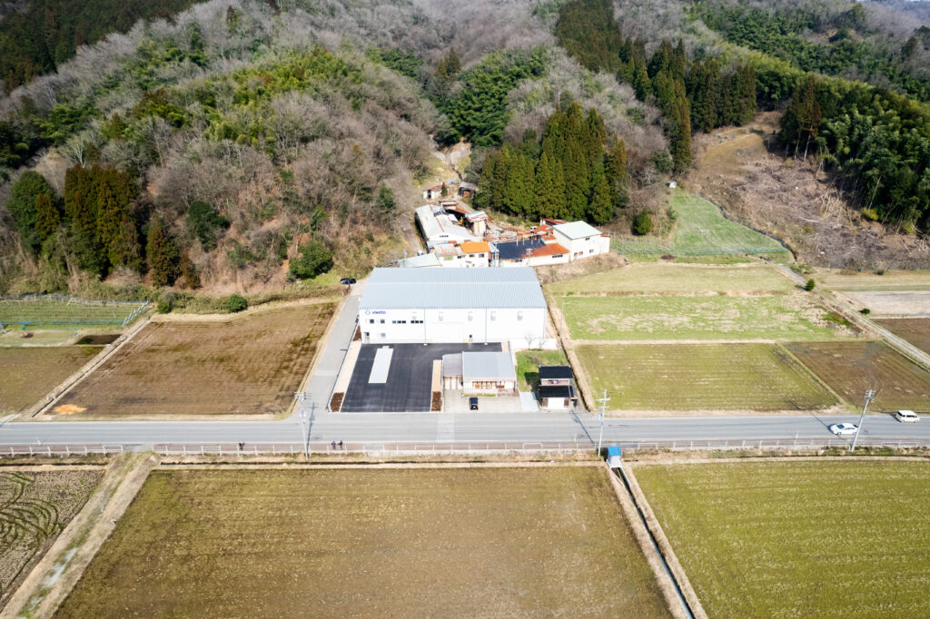 株式会社ビエントのRPF製造工場を上空から撮影した全景